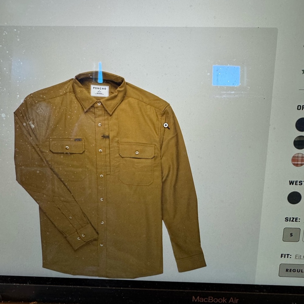 Poseno Men's Casual Button Down Shirt - Brown